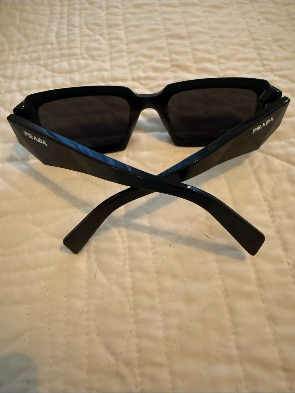 Prada Black Rectangular Sunglasses - Picture 7 of 9